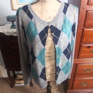 Bass Argyle Cardigan Sweater